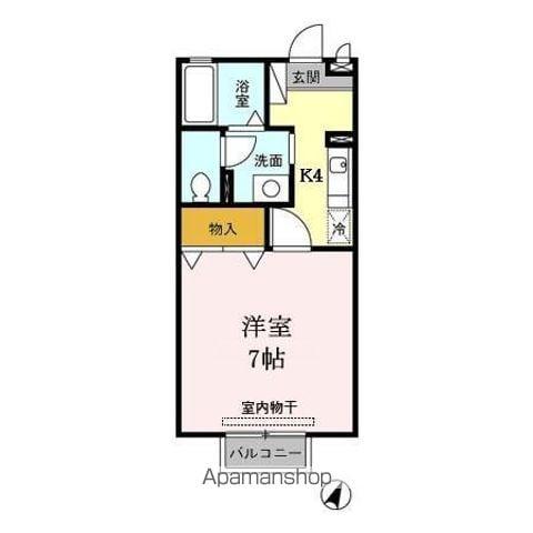 ベルドール(1K/2階)の間取り写真