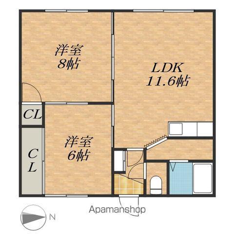 ふじハイツ(2LDK/1階)の間取り写真
