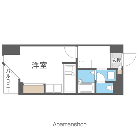 CANVASSすすきの(ワンルーム/4階)の間取り写真