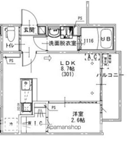 KEIAI RESIDENCE 北小金Ⅲ(1LDK/3階)の間取り写真