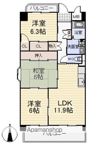 ノールプラージュ(3LDK/5階)の間取り写真