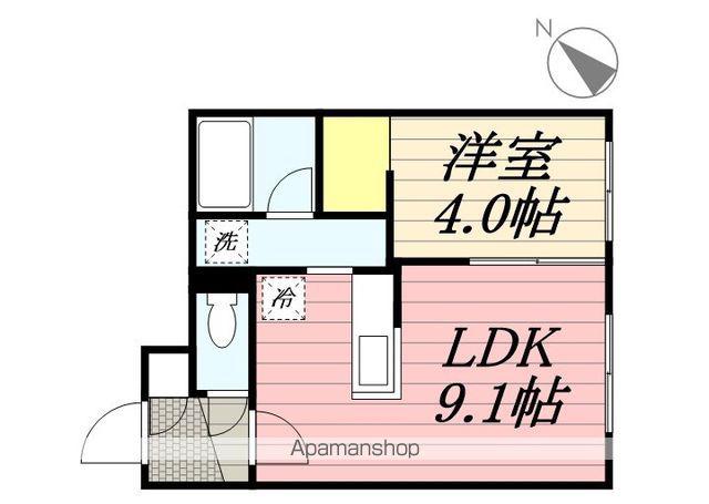 FLAP福住 月寒東1-11MS A棟(1LDK/2階)の間取り写真