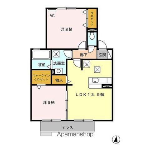 レクサス B(2LDK/1階)の間取り写真