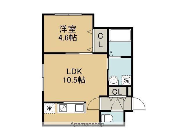 フェーラシュヴァル千歳Ⅱ(1LDK/2階)の間取り写真