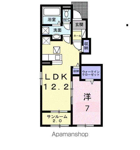デリス・シャルマンⅡ(1LDK/1階)の間取り写真