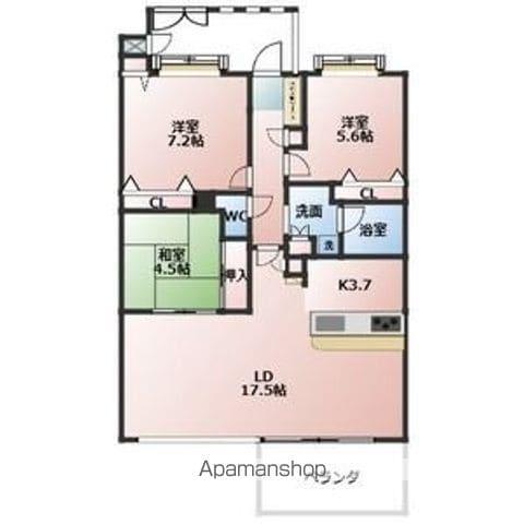 パルシオ東山元町(3LDK/2階)の間取り写真