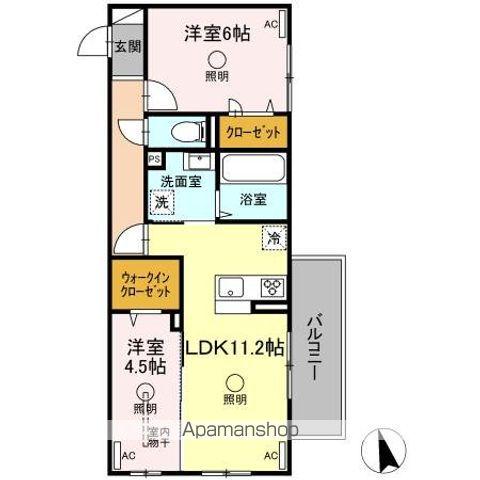 サンセット横手本町(2LDK/2階)の間取り写真