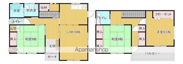 伊予鉄道横河原線 福音寺駅 徒歩26分 2階建 築19年(3LDK)の間取り写真