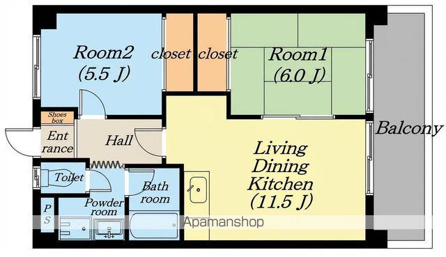 サンティーユASAHI(2LDK/3階)の間取り写真