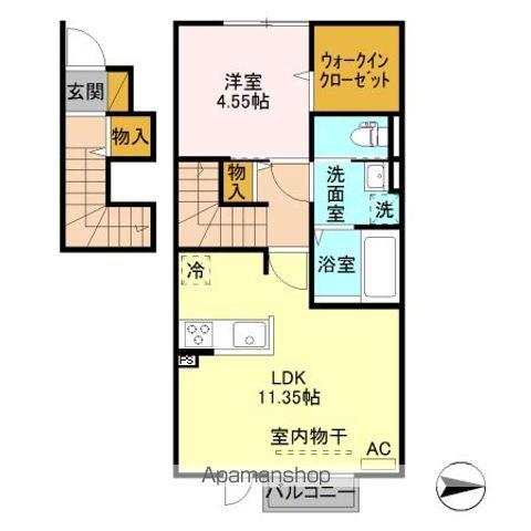 クレスト(1LDK/2階)の間取り写真