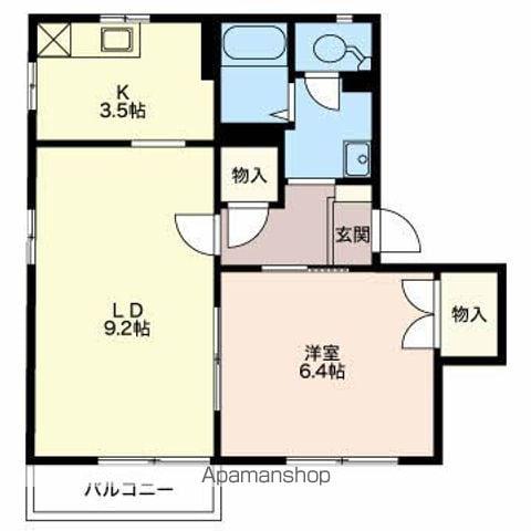 フレグランスグレープB(1LDK/2階)の間取り写真