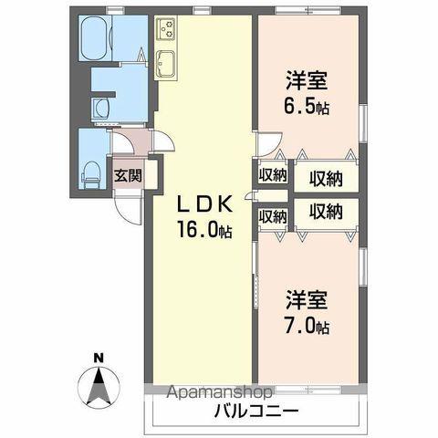 シェトワ丸山(2LDK/1階)の間取り写真