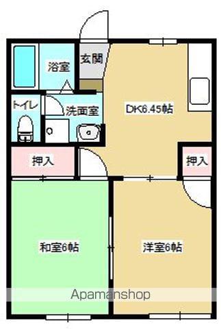 グリーンコーポ(2DK/1階)の間取り写真