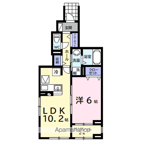 アヴァンセⅢ(1LDK/1階)の間取り写真