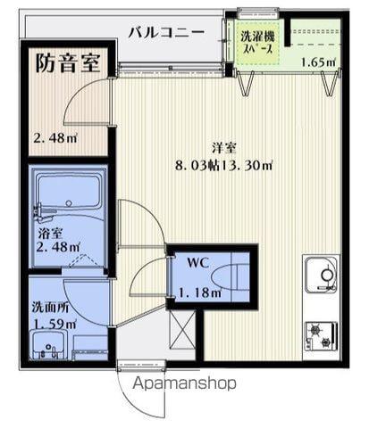 SKリデンテⅣ(ワンルーム/2階)の間取り写真