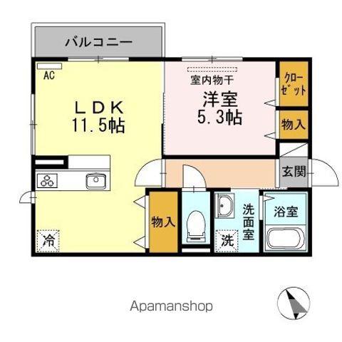 WIT CUBE B棟(1LDK/2階)の間取り写真