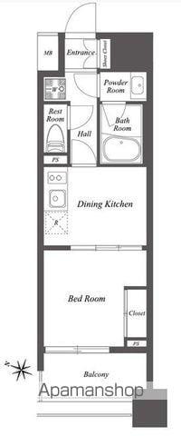 THE GATEHOUSE雑司が谷(1DK/14階)の間取り写真