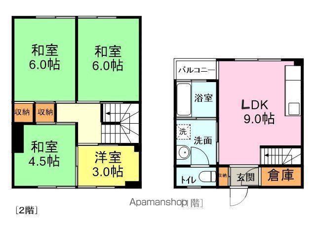 下関コープビル(4DK/5階)の間取り写真