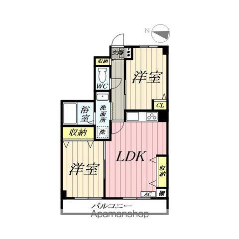 ロイヤルキャッスル八潮A(2LDK/4階)の間取り写真