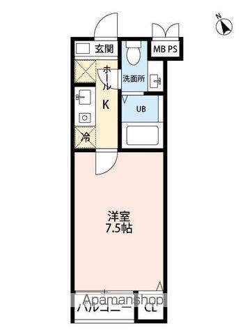 MS.4(1K/1階)の間取り写真