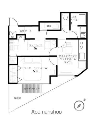 メゾントラスト鐘ヶ淵(2DK/1階)の間取り写真