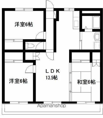 サンジェルマンⅢ(3LDK/1階)の間取り写真