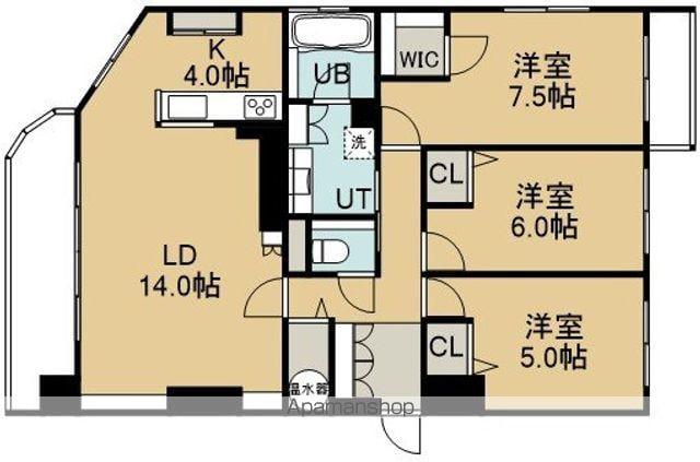シャトームリライ千代台(3LDK/6階)の間取り写真