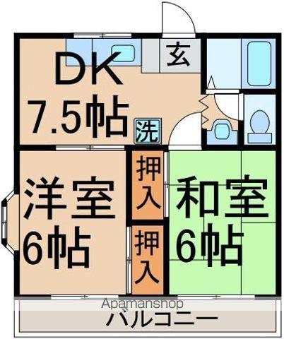 グレース秋川(2DK/3階)の間取り写真