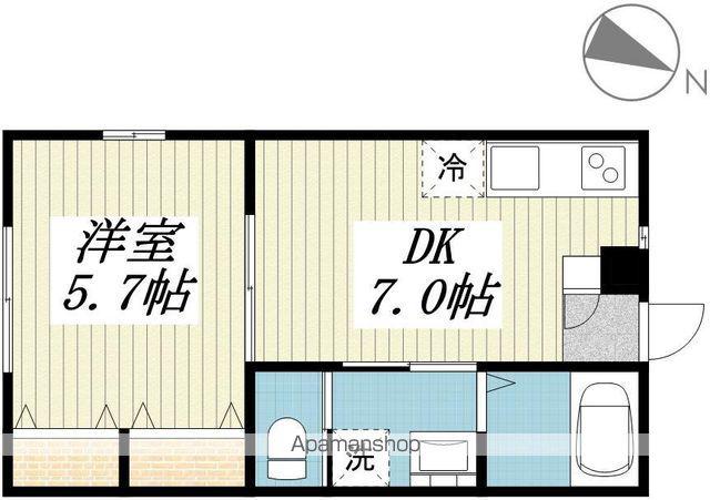 CRESTⅡ(1DK/1階)の間取り写真