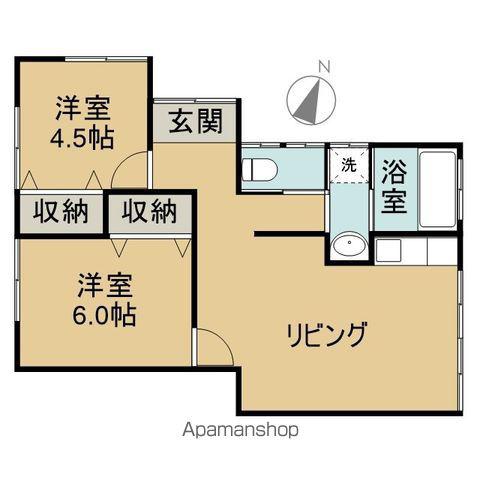 岩手県滝沢市 1階建 築53年(2LDK)の間取り写真