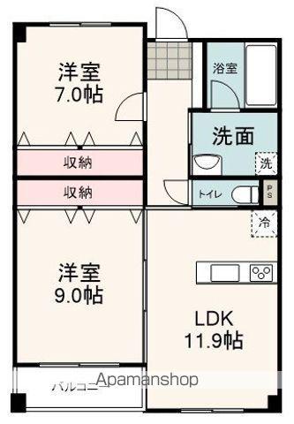 ラメール デトワール(2LDK/1階)の間取り写真