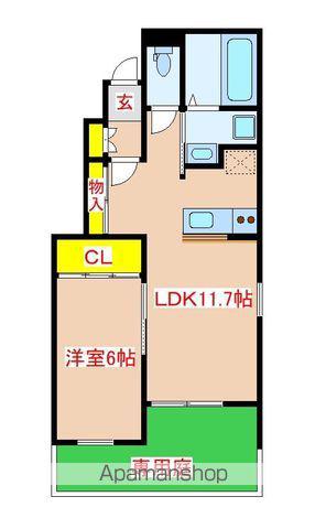 セラディール内山田A(1LDK/1階)の間取り写真