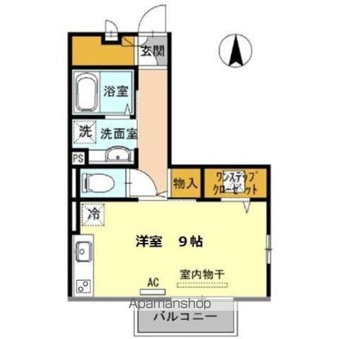 エスポワール(ワンルーム/2階)の間取り写真