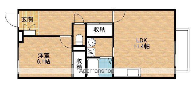 CASA FORESTA(1LDK/2階)の間取り写真