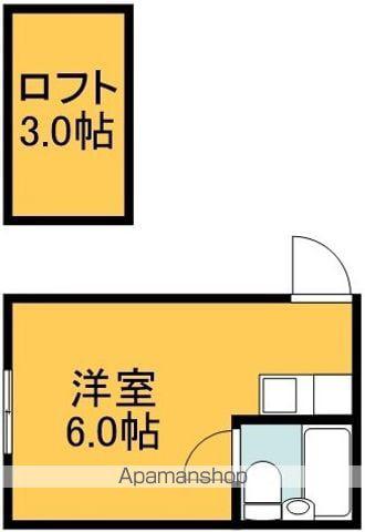 山丘ハイツ(ワンルーム/1階)の間取り写真