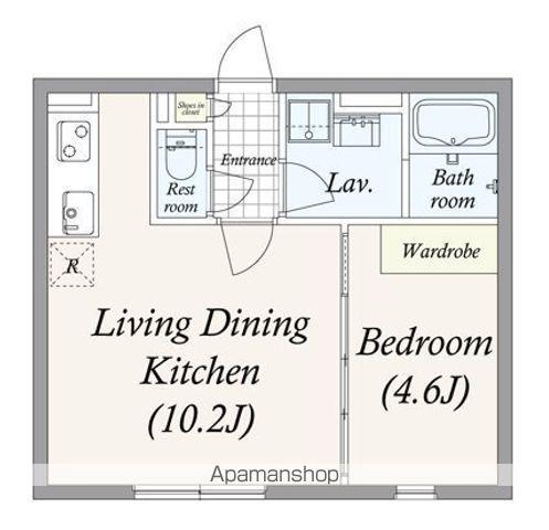 GRAN PASEO 池尻大橋(1LDK/2階)の間取り写真
