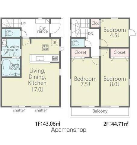 東武鉄道野田線 七光台駅 徒歩11分 2階建 築1年(3LDK)の間取り写真