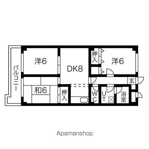 東長根1番館(3DK/4階)の間取り写真