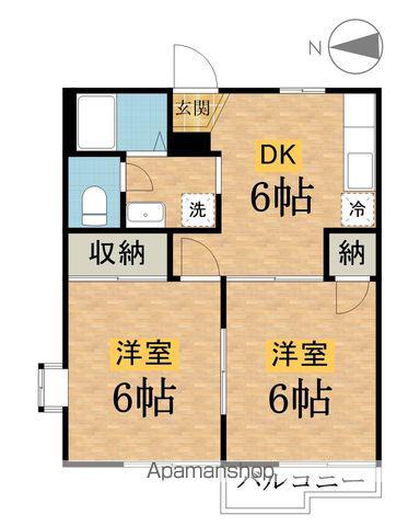 フレグランス戸吹(2DK/2階)の間取り写真