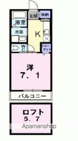 ビル ベリー(1K/2階)の間取り写真