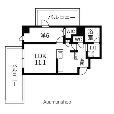 SHOTO参番館(1LDK/5階)の間取り写真