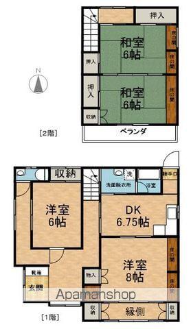 篠ノ井線 南松本駅 徒歩15分 2階建 築32年(4DK)の間取り写真
