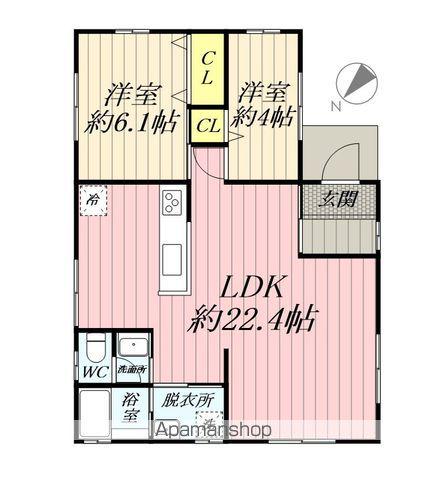 東武伊勢崎・大師線 花崎駅 徒歩14分 1階建 築3年(2LDK)の間取り写真