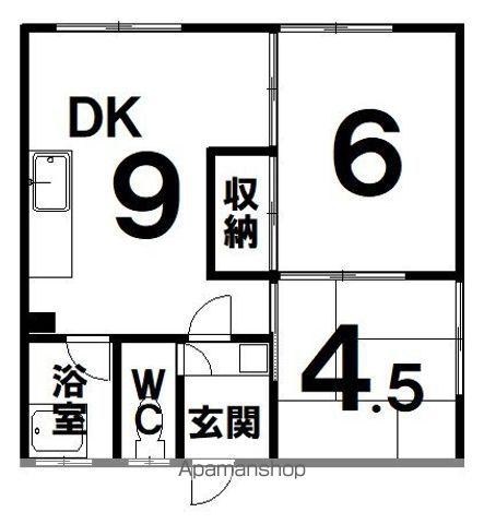 飯島マンション(2DK/1階)の間取り写真