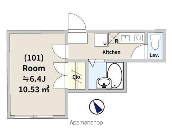 元町2丁目共同(1K/1階)の間取り写真