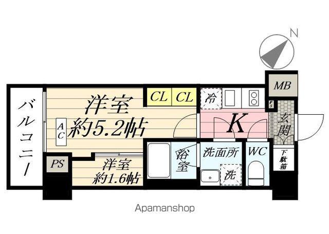 ブライズ鶴見本町通MAXIV(1K/3階)の間取り写真