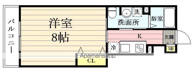 CASA FELIZ(1K/1階)の間取り写真