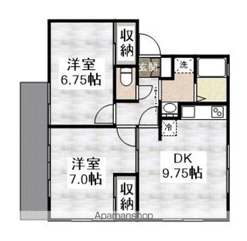 ベルメゾン(2DK/1階)の間取り写真
