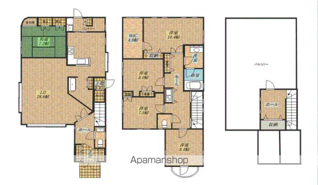 紀勢本線 宮前駅 徒歩34分 2階建 築36年(5LDK)の間取り写真