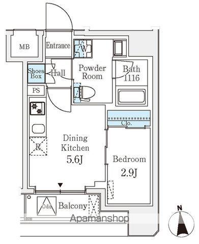 クラリティア文京湯島(1DK/5階)の間取り写真